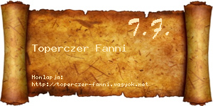 Toperczer Fanni névjegykártya